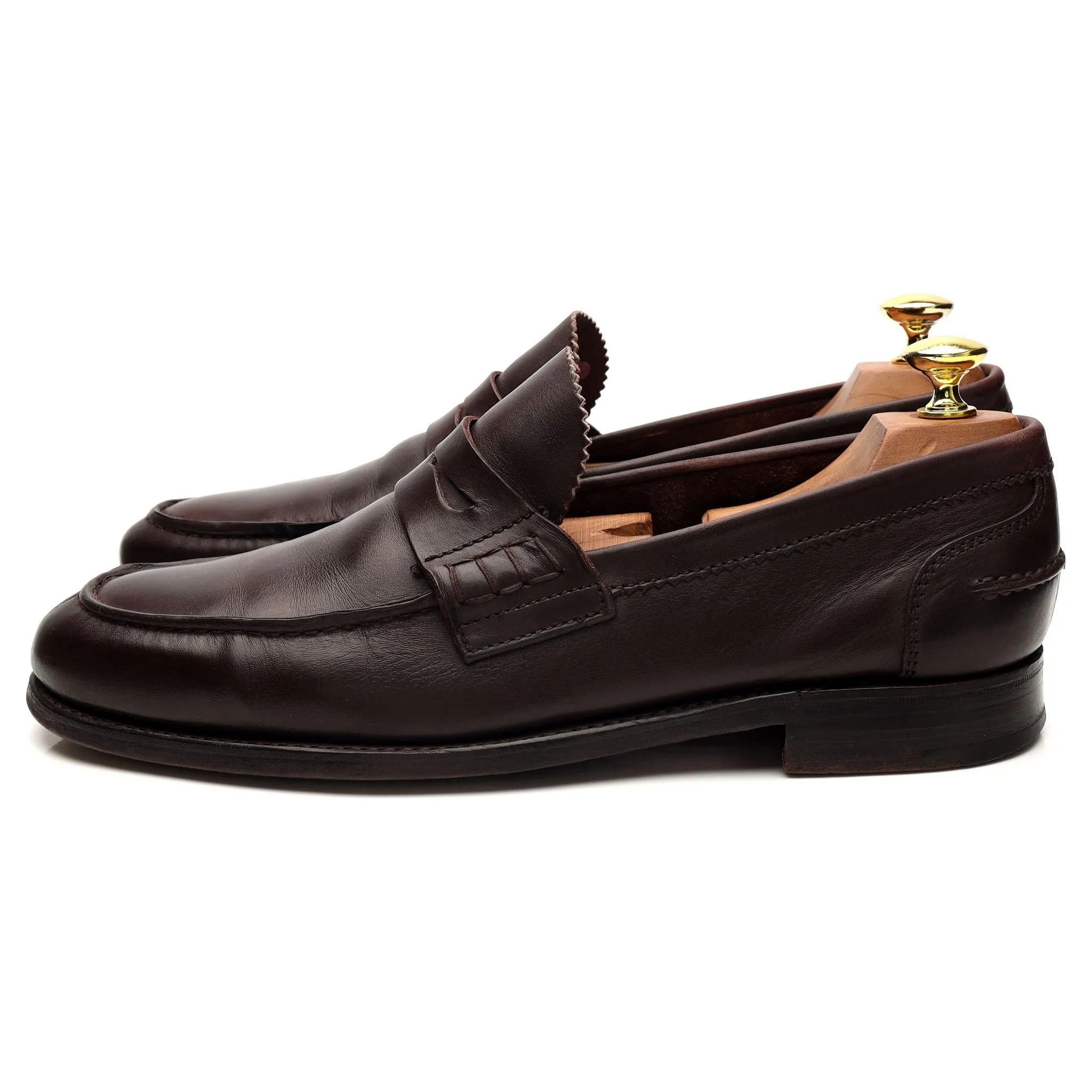 'Dover' Dark Brown Leather Loafers UK 8.5 F