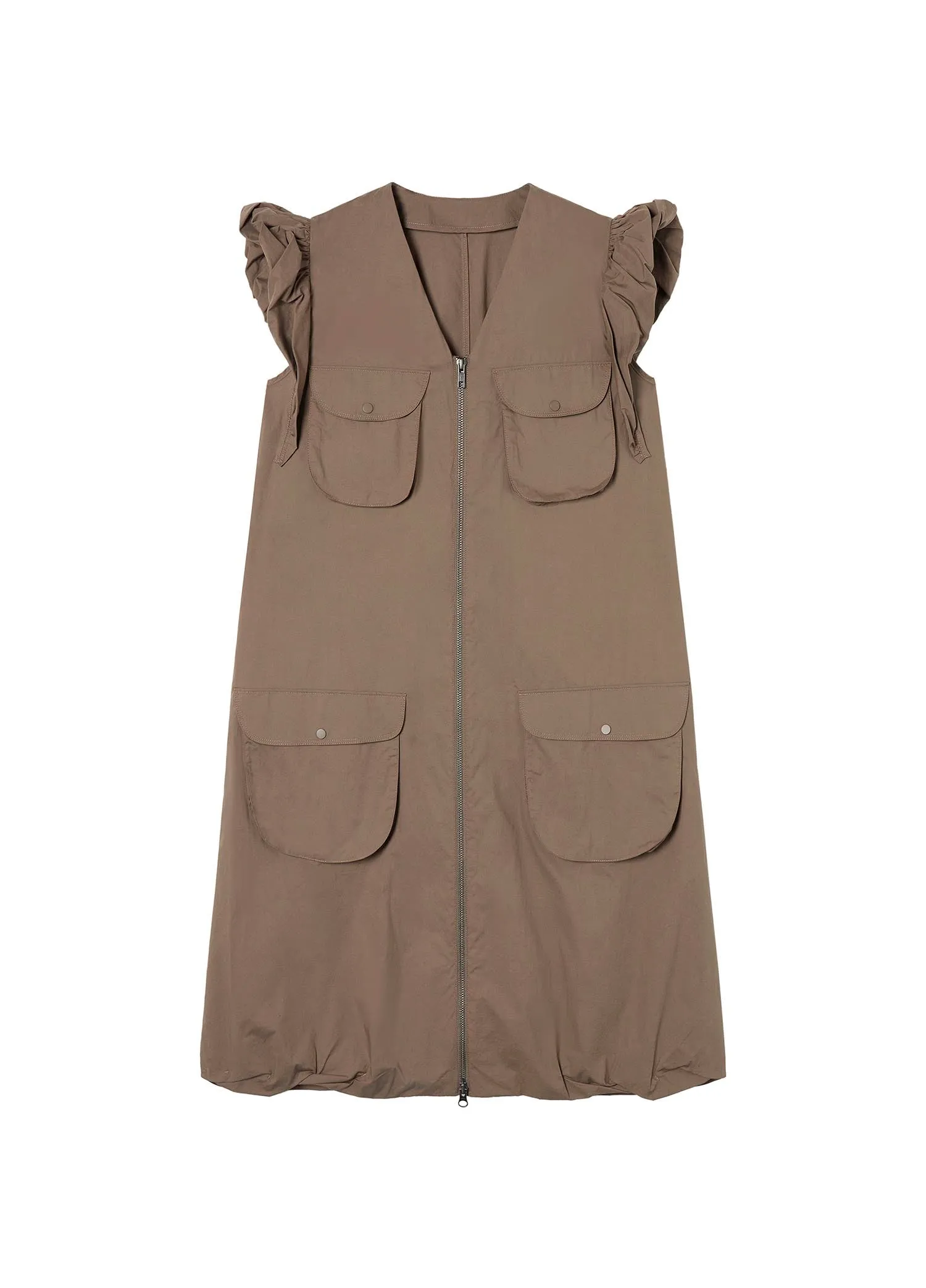 Dresses / JNBY Solid Zip-Up Sleeveless Dress (100% Cotton)