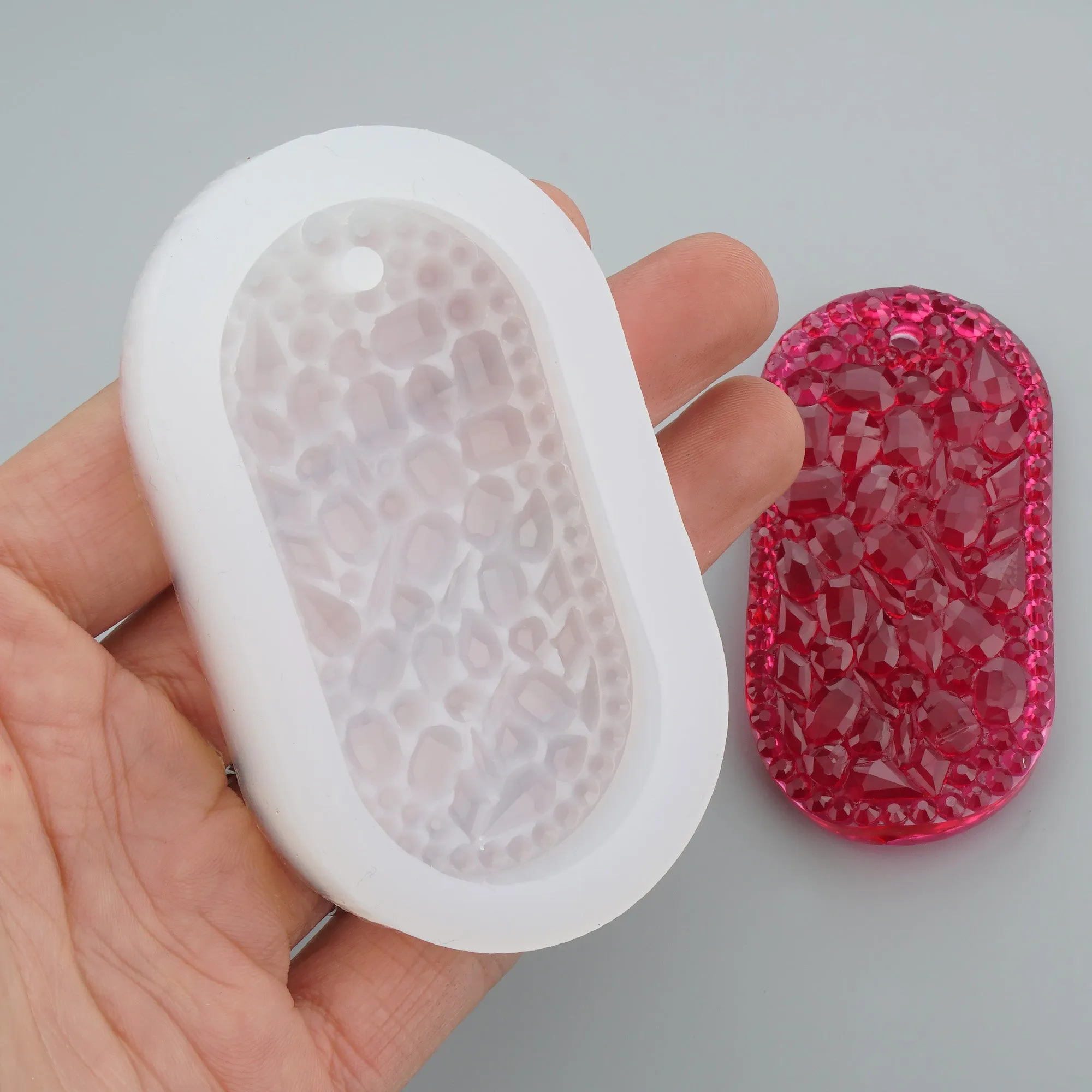 Druzy Crystal Pendant Silicone Resin Molds - Keychain, Resin Tag, Jewelry Making Supplies 1pc 104026