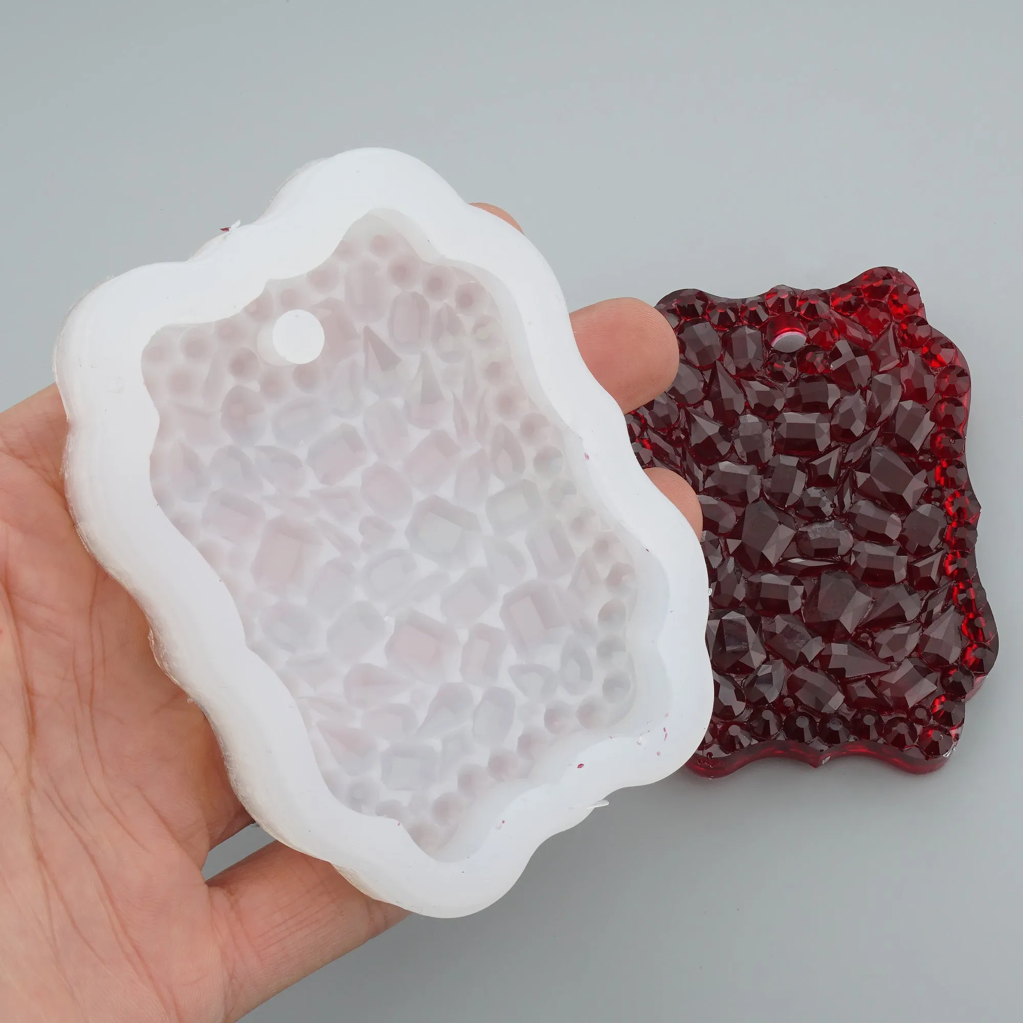 Druzy Crystal Pendant Silicone Resin Molds - Keychain, Resin Tag, Jewelry Making Supplies 1pc 104026