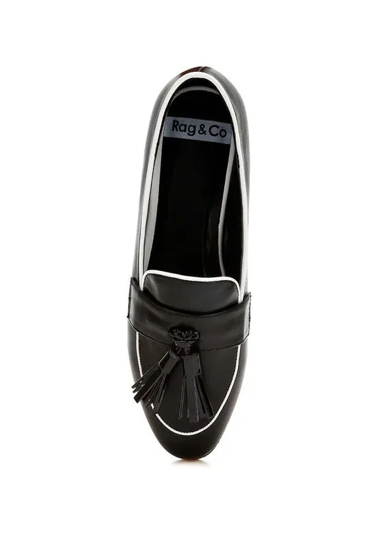 Dual Tone Tassel Loafers