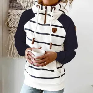 Duchess Striped Sweatshirt Pullover Hoodie