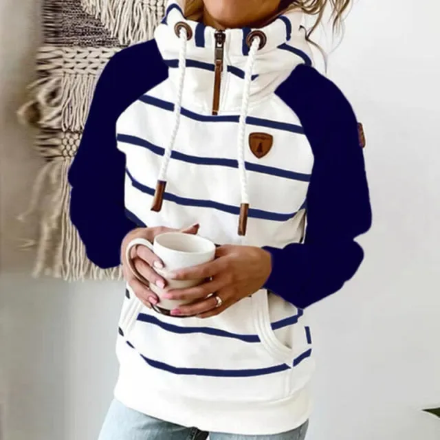 Duchess Striped Sweatshirt Pullover Hoodie