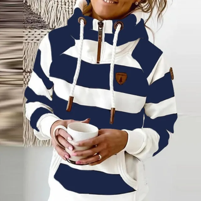 Duchess Striped Sweatshirt Pullover Hoodie