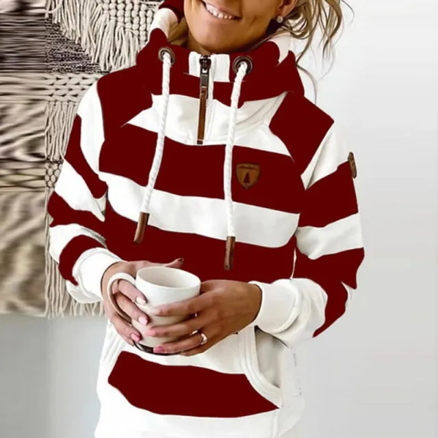 Duchess Striped Sweatshirt Pullover Hoodie