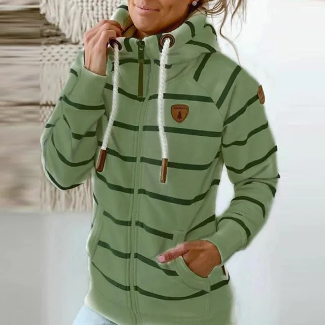 Duchess Striped Sweatshirt Pullover Hoodie