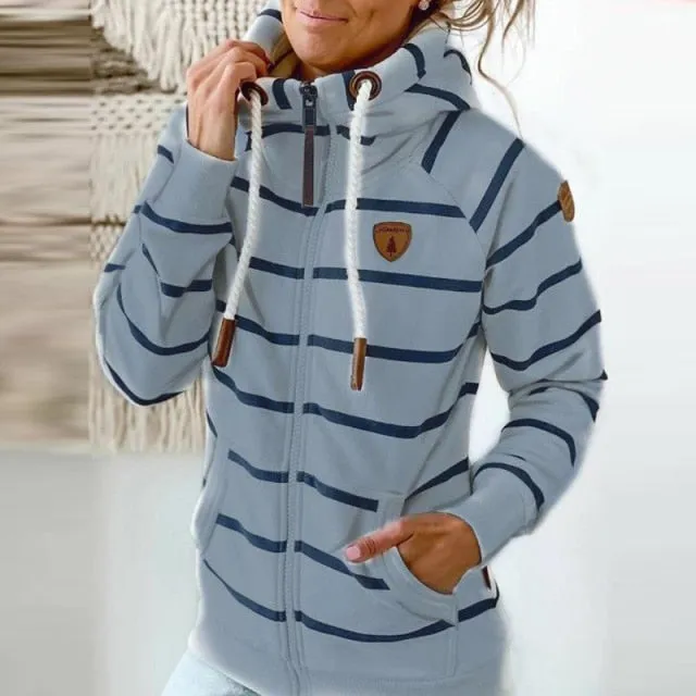 Duchess Striped Sweatshirt Pullover Hoodie
