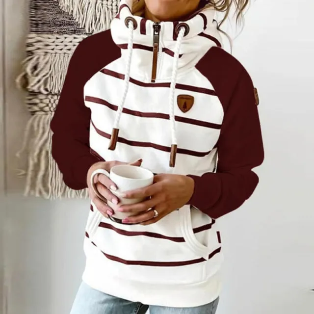 Duchess Striped Sweatshirt Pullover Hoodie