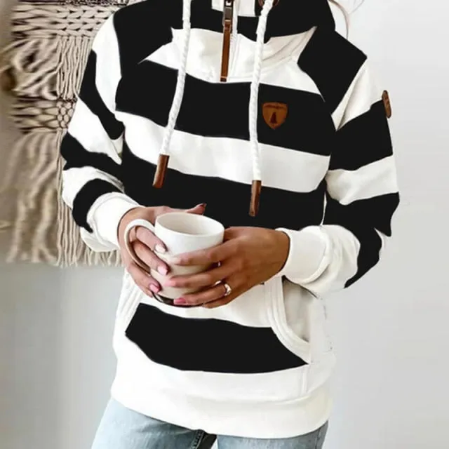 Duchess Striped Sweatshirt Pullover Hoodie