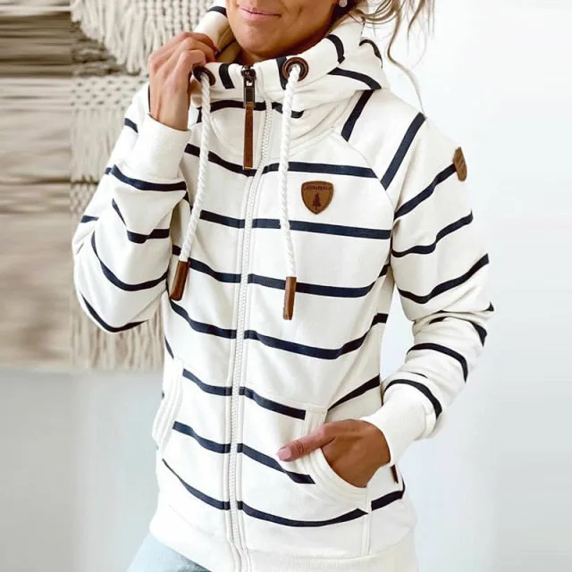 Duchess Striped Sweatshirt Pullover Hoodie
