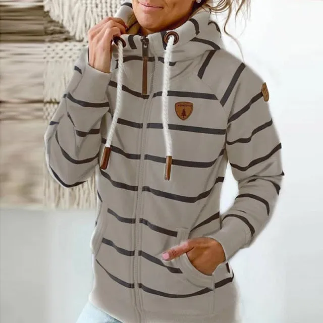 Duchess Striped Sweatshirt Pullover Hoodie
