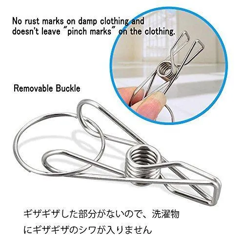 DuoFire Stainless Steel Clothes Drying Racks Laundry Drip Hanger Laundry Clothesline Hanging Rack Set of 36 Metal Clothespins Rectangle For Drying Clothes, Towels, Underwear, Lingerie, Socks
