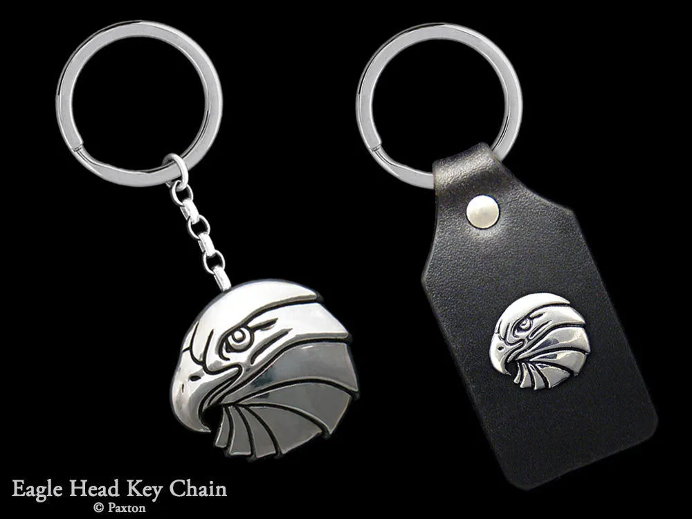 Eagle Head Key Chain / Key Ring Sterling Silver