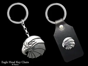 Eagle Head Key Chain / Key Ring Sterling Silver
