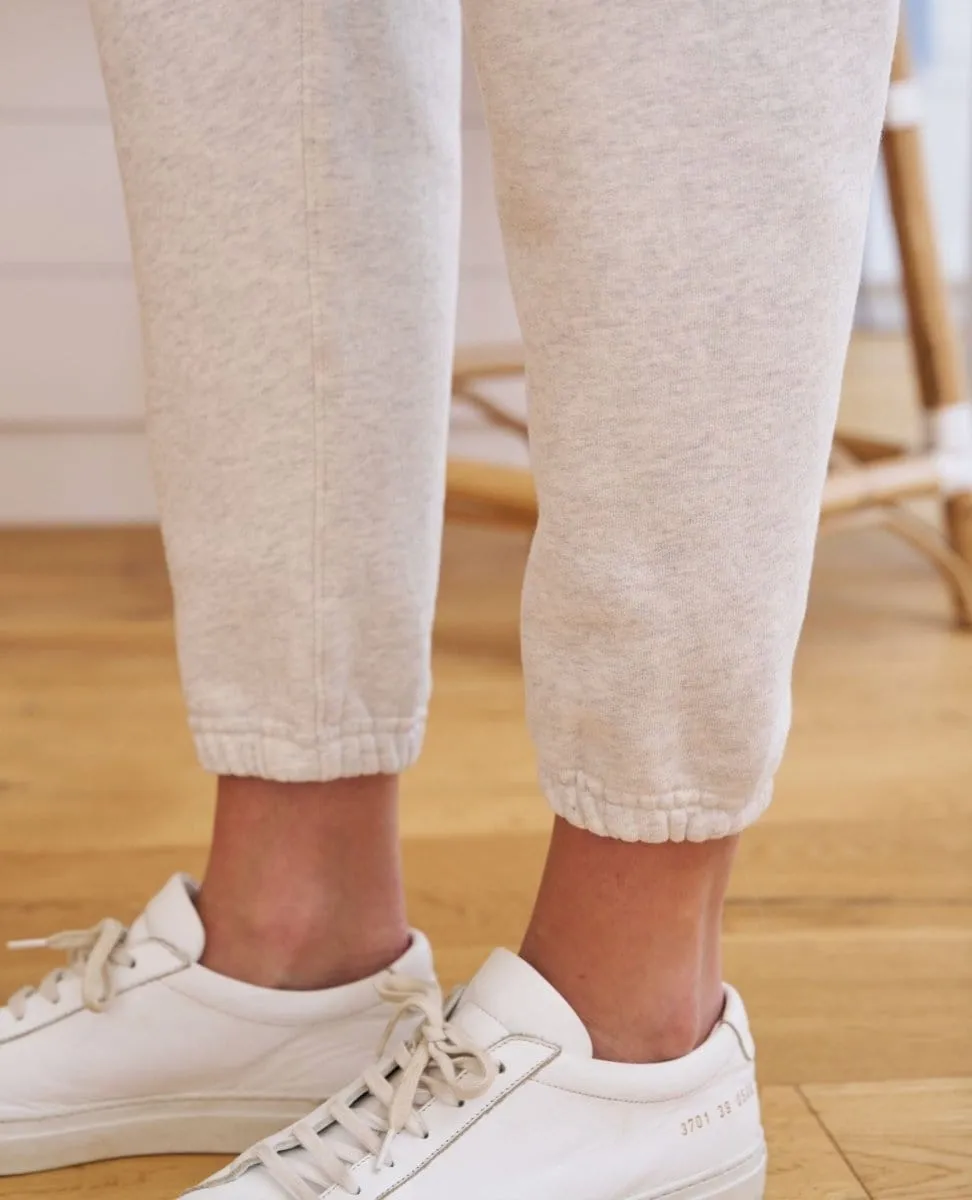 Eamon Triple Fleece White Melange Sweatpant