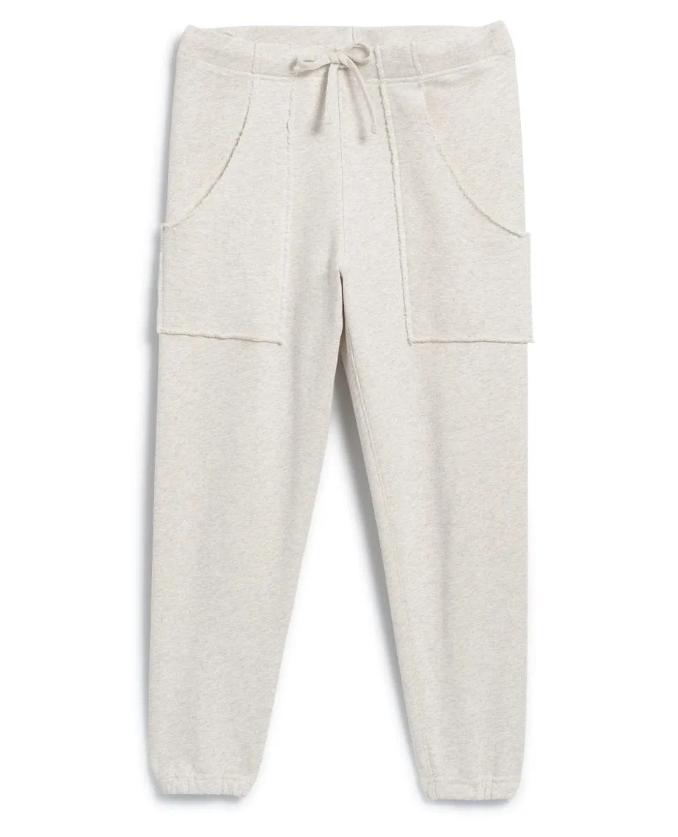 Eamon Triple Fleece White Melange Sweatpant