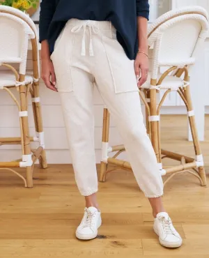 Eamon Triple Fleece White Melange Sweatpant