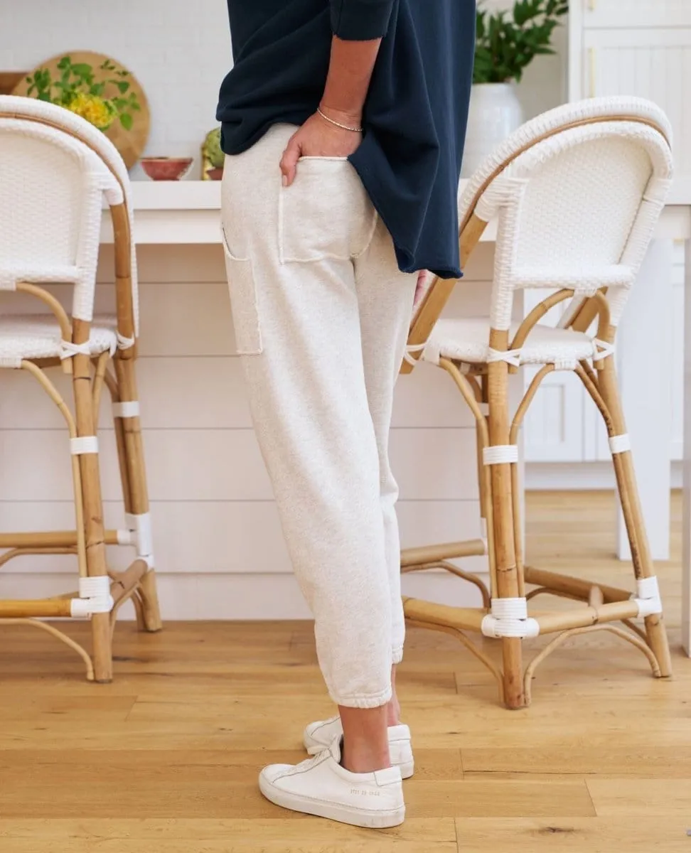 Eamon Triple Fleece White Melange Sweatpant