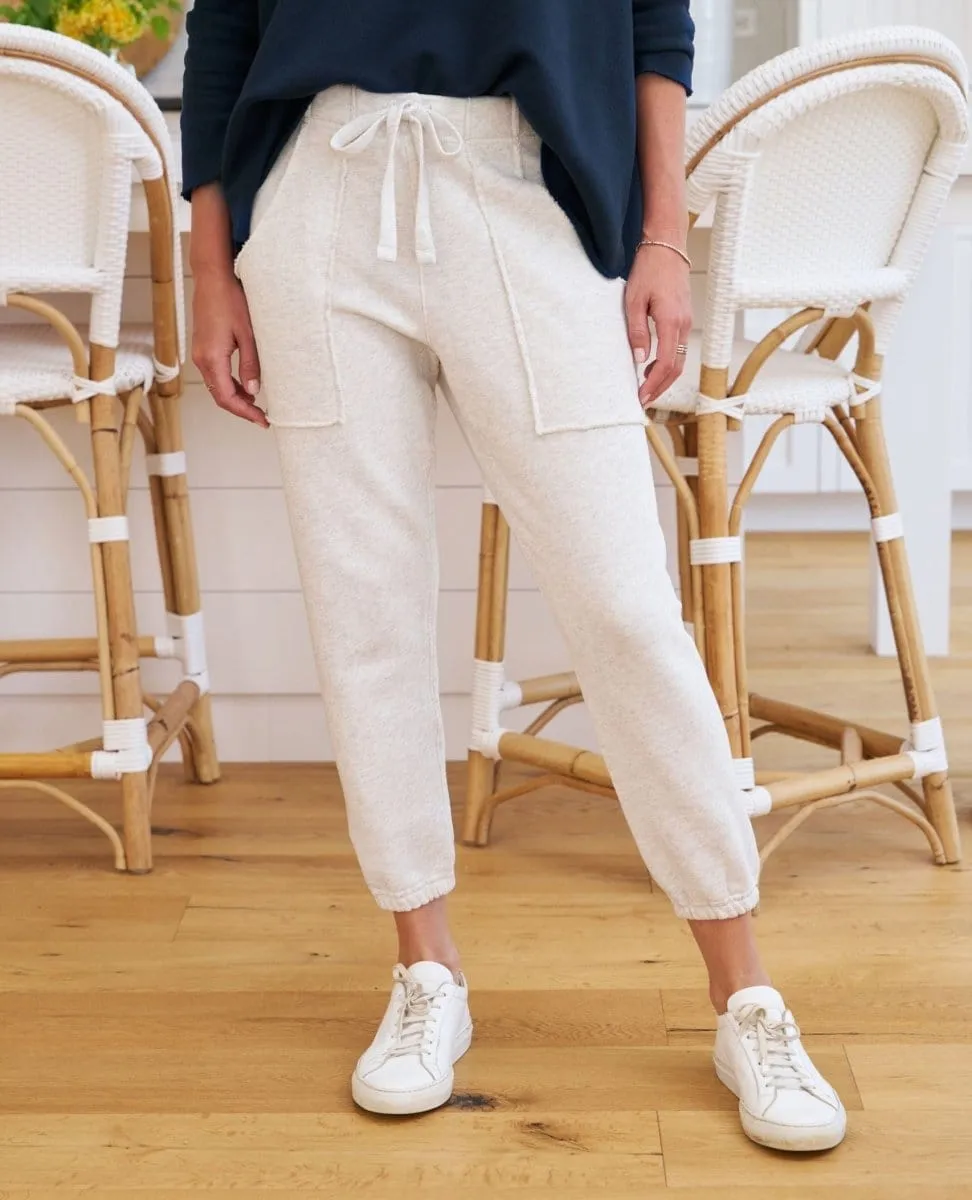 Eamon Triple Fleece White Melange Sweatpant