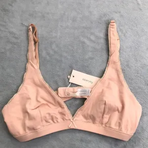 Eberjey Pima Goddess Everyday  V Neck Bralette Buff L/XL New