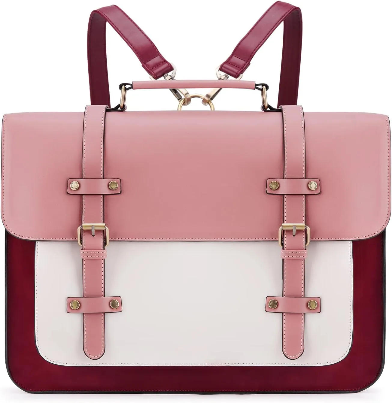 ECOSUSI Laptop Bag for Women Vegan Leather Messenger Bag