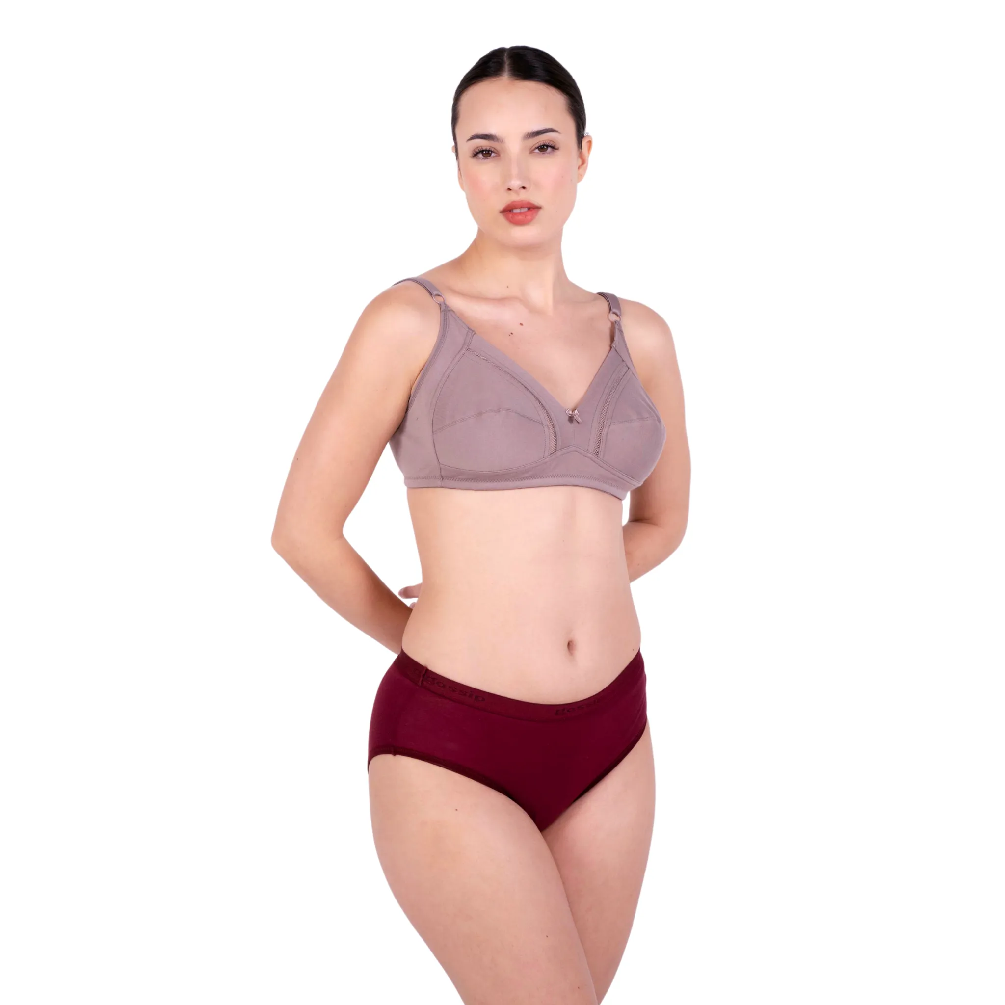 Elegant Non-Padded Bra & Hipster Panty Set | Wireless Lace Design | Everyday Comfort | by Gossip