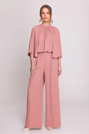 Elegant wide kimono sleeves formal jumpsuit