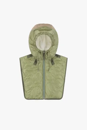 Elements Quilt Zip Hood - Pale Sage / White