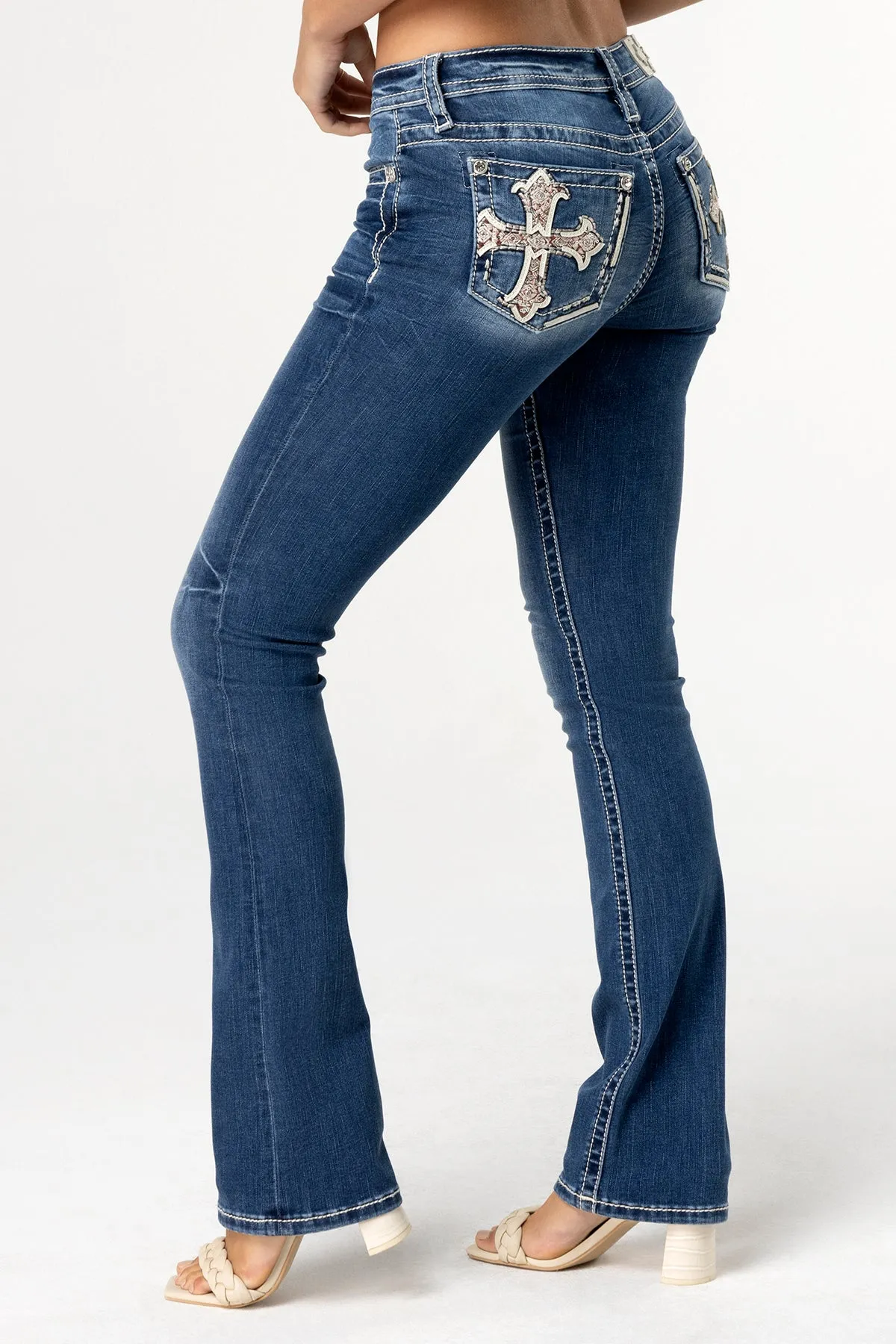 Elena Cross Bootcut Jeans