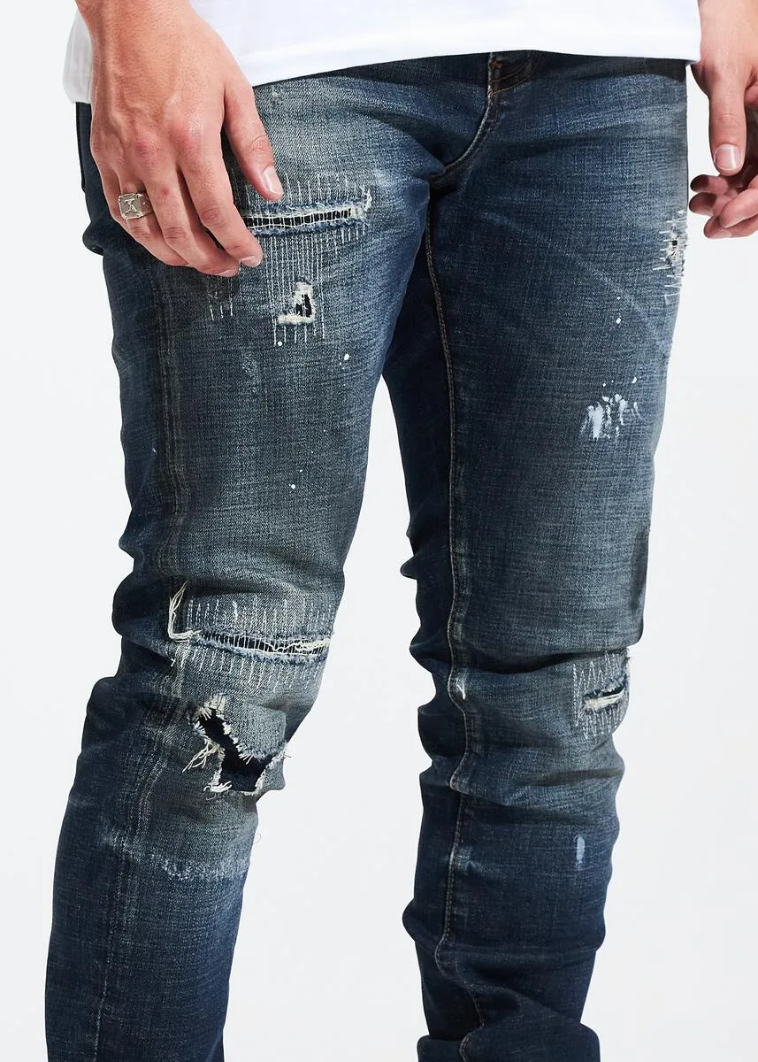 EMBELLISH SLATE DENIM