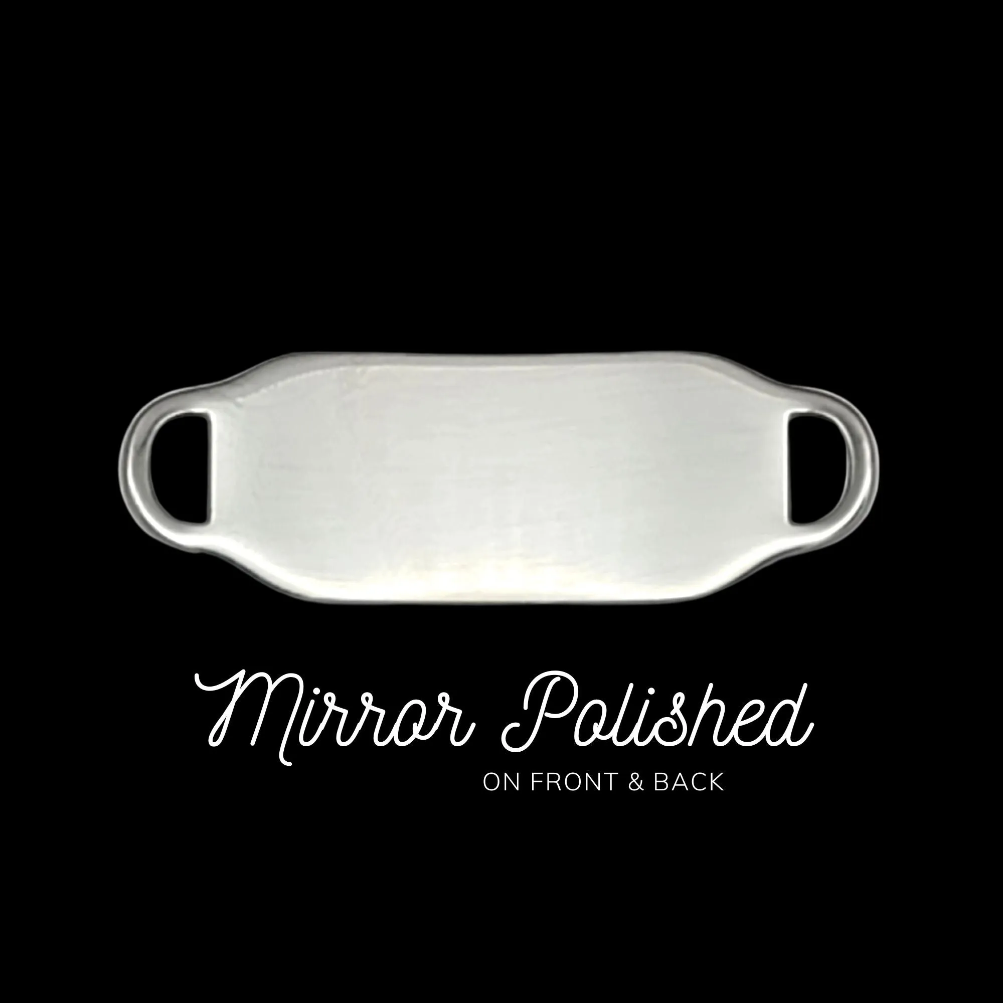 Engraved Stainless Steel Medium Rectangle Bracelet ID Tag