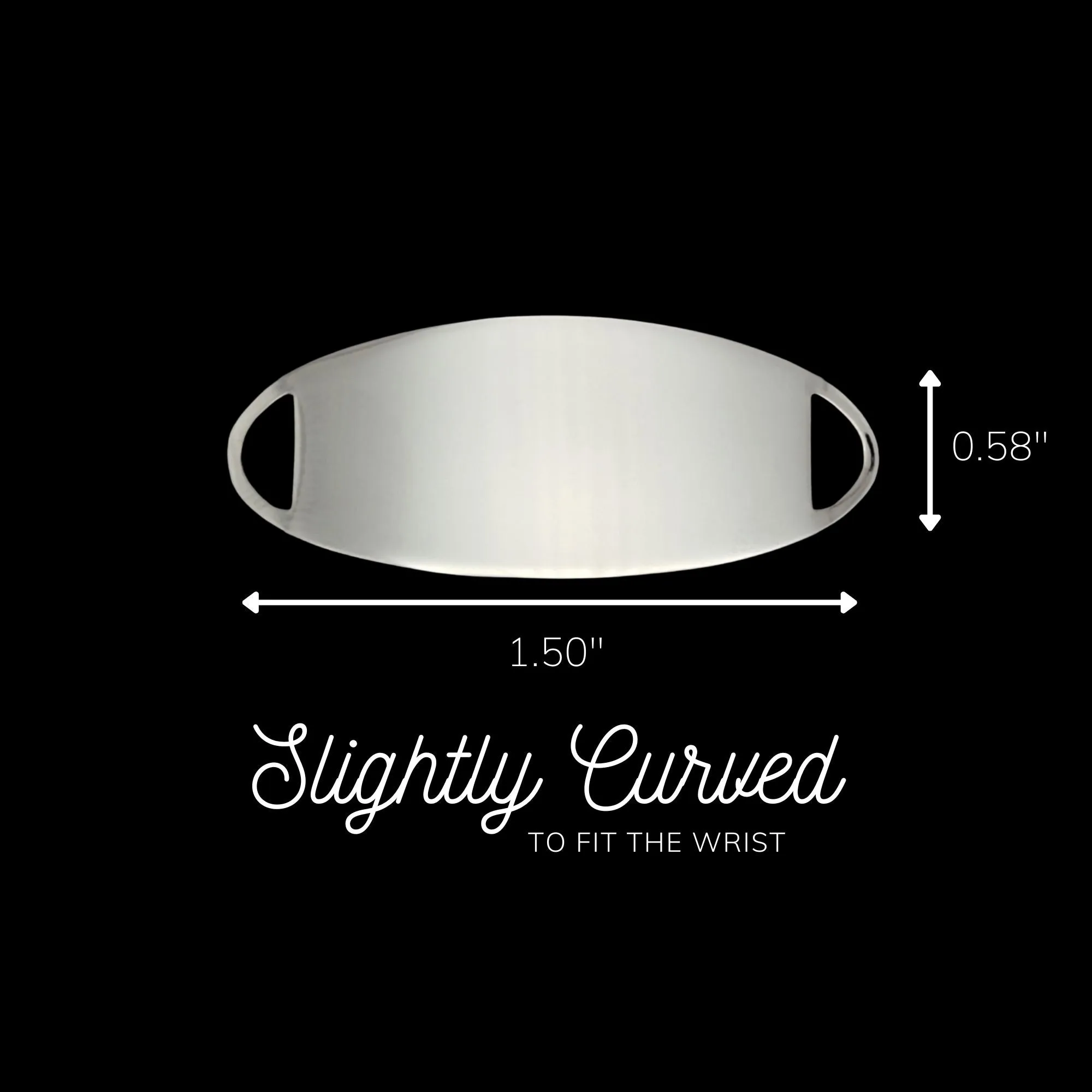 Engraved Stainless Steel Oval Bracelet ID Tag