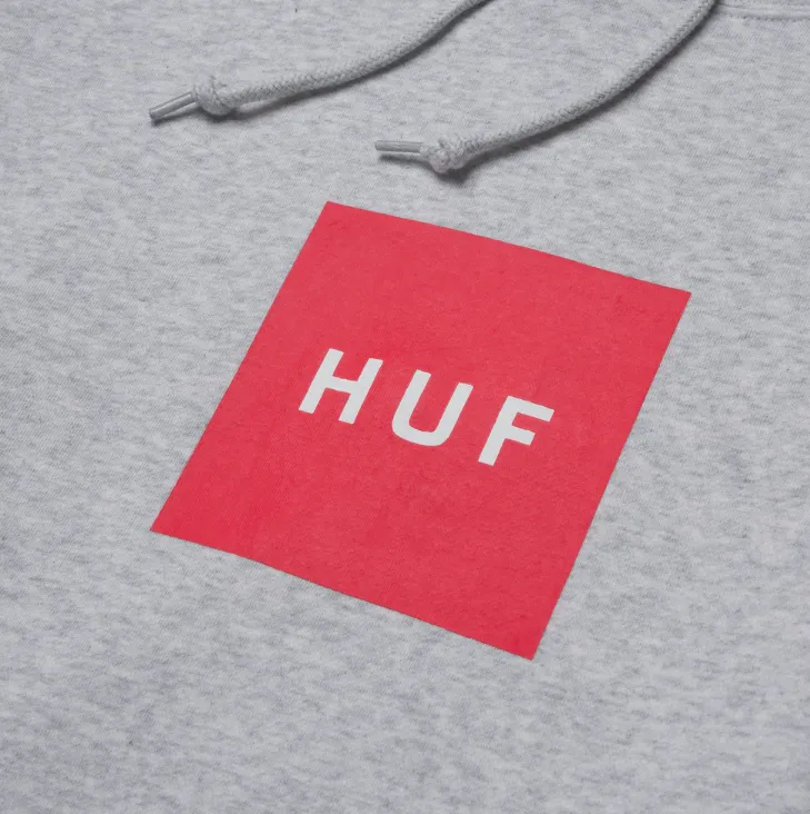 ESSENTIALS BOX LOGO HOODIE GREY