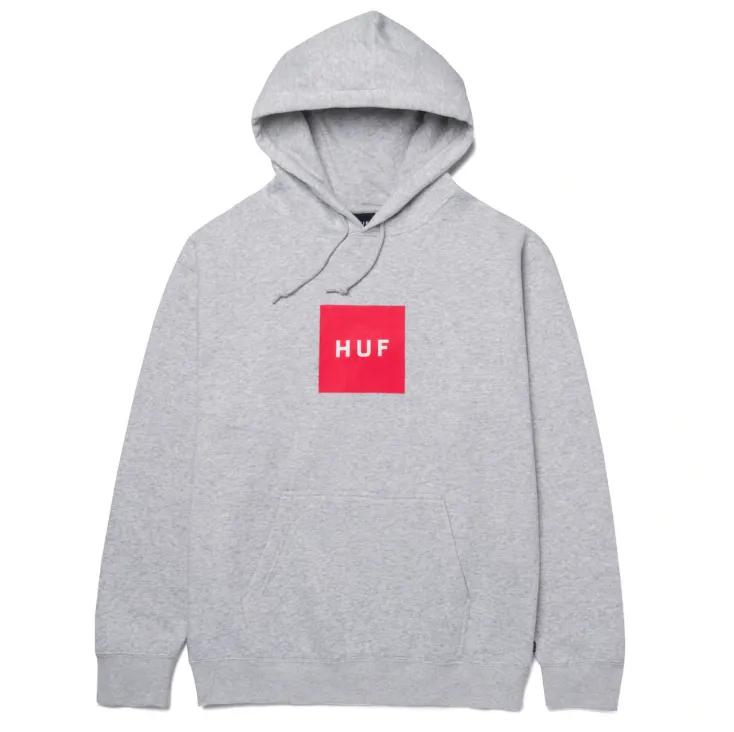 ESSENTIALS BOX LOGO HOODIE GREY