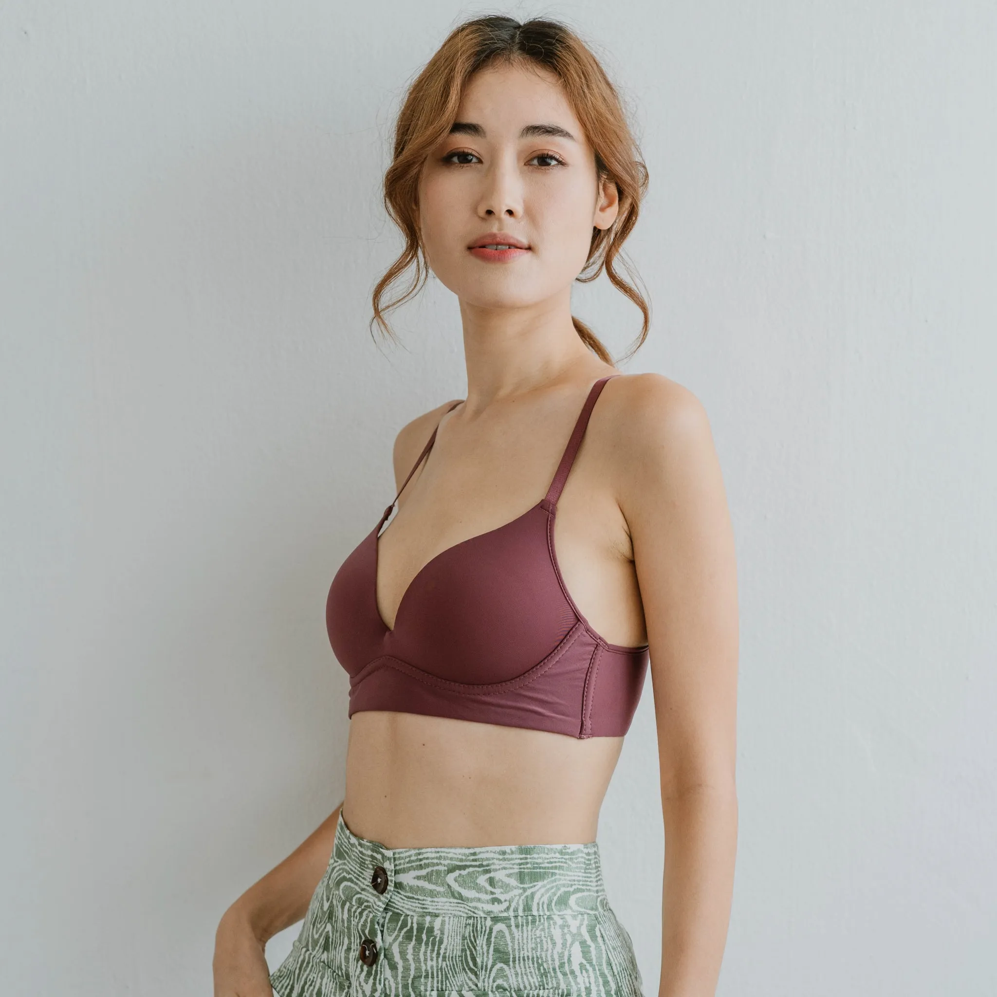 Everyday Carefree Midi Wireless T-Shirt Bra in Wine (Size XL Only)