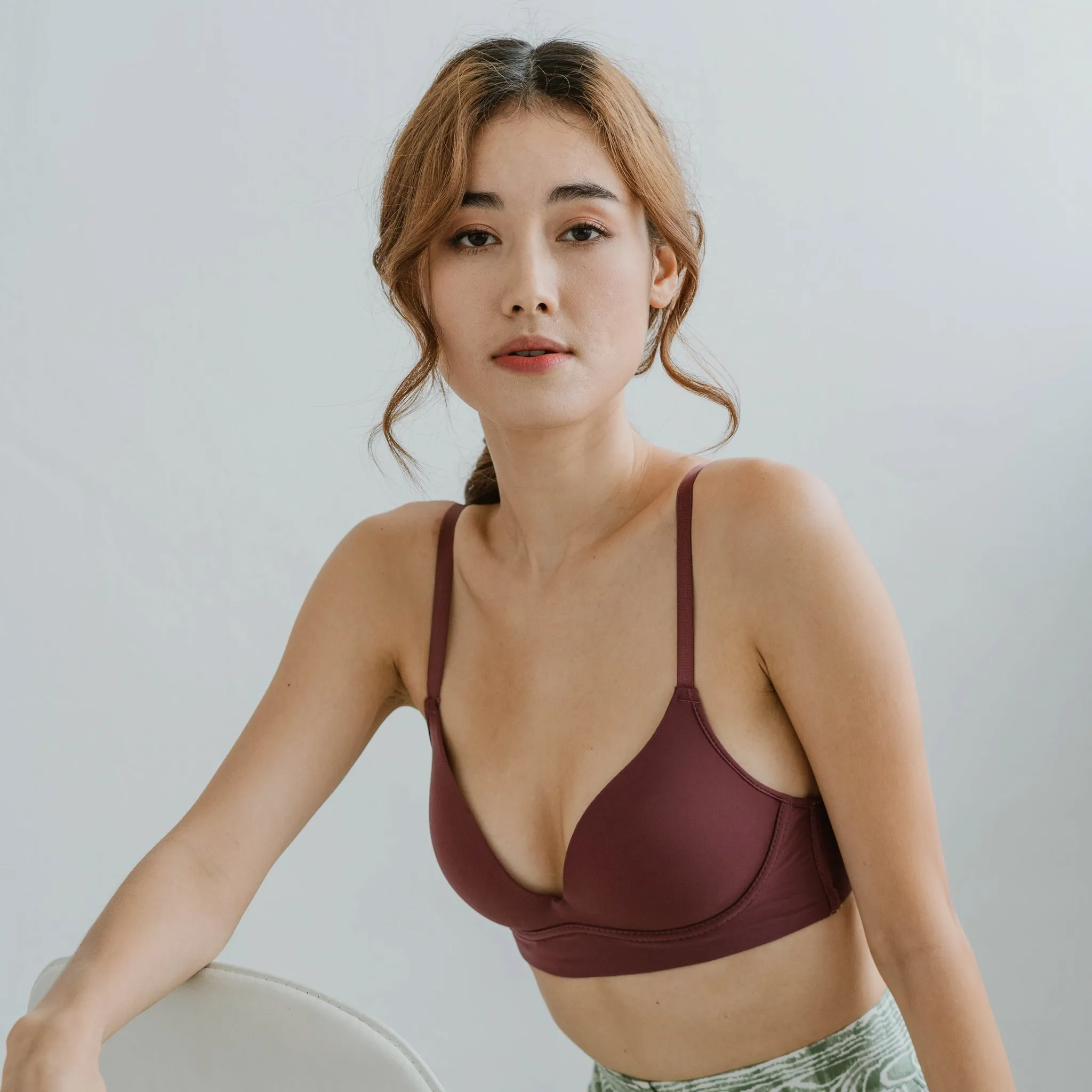 Everyday Carefree Midi Wireless T-Shirt Bra in Wine (Size XL Only)