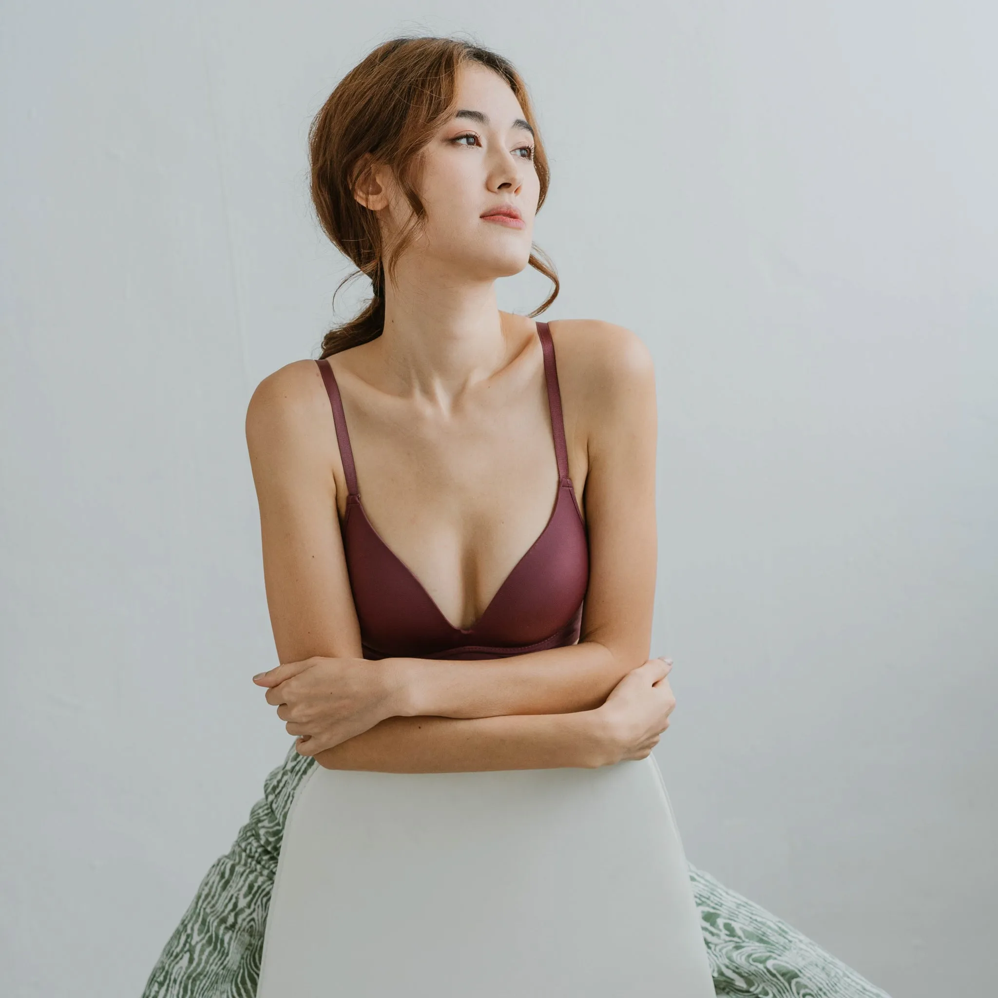 Everyday Carefree Midi Wireless T-Shirt Bra in Wine (Size XL Only)