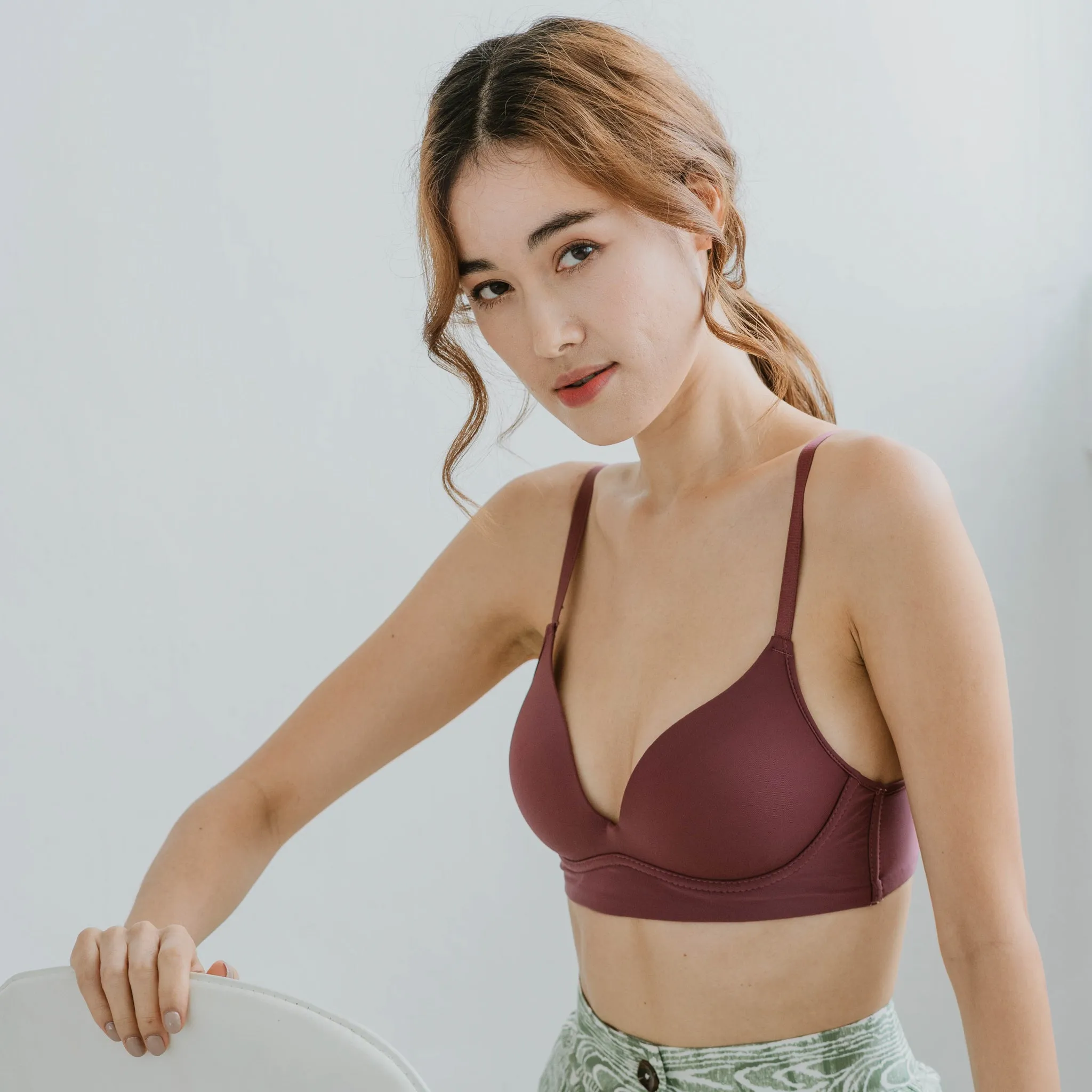 Everyday Carefree Midi Wireless T-Shirt Bra in Wine (Size XL Only)