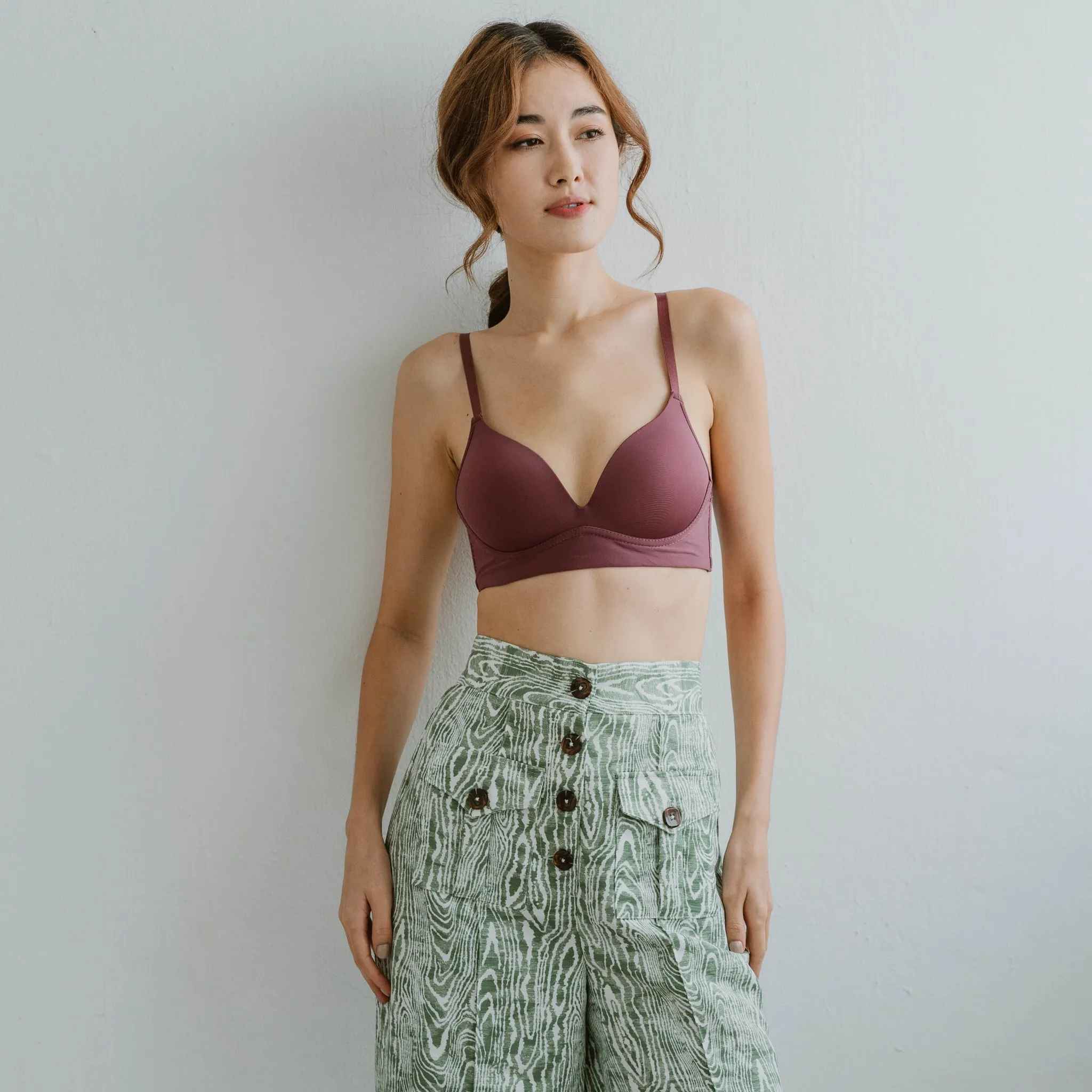 Everyday Carefree Midi Wireless T-Shirt Bra in Wine (Size XL Only)