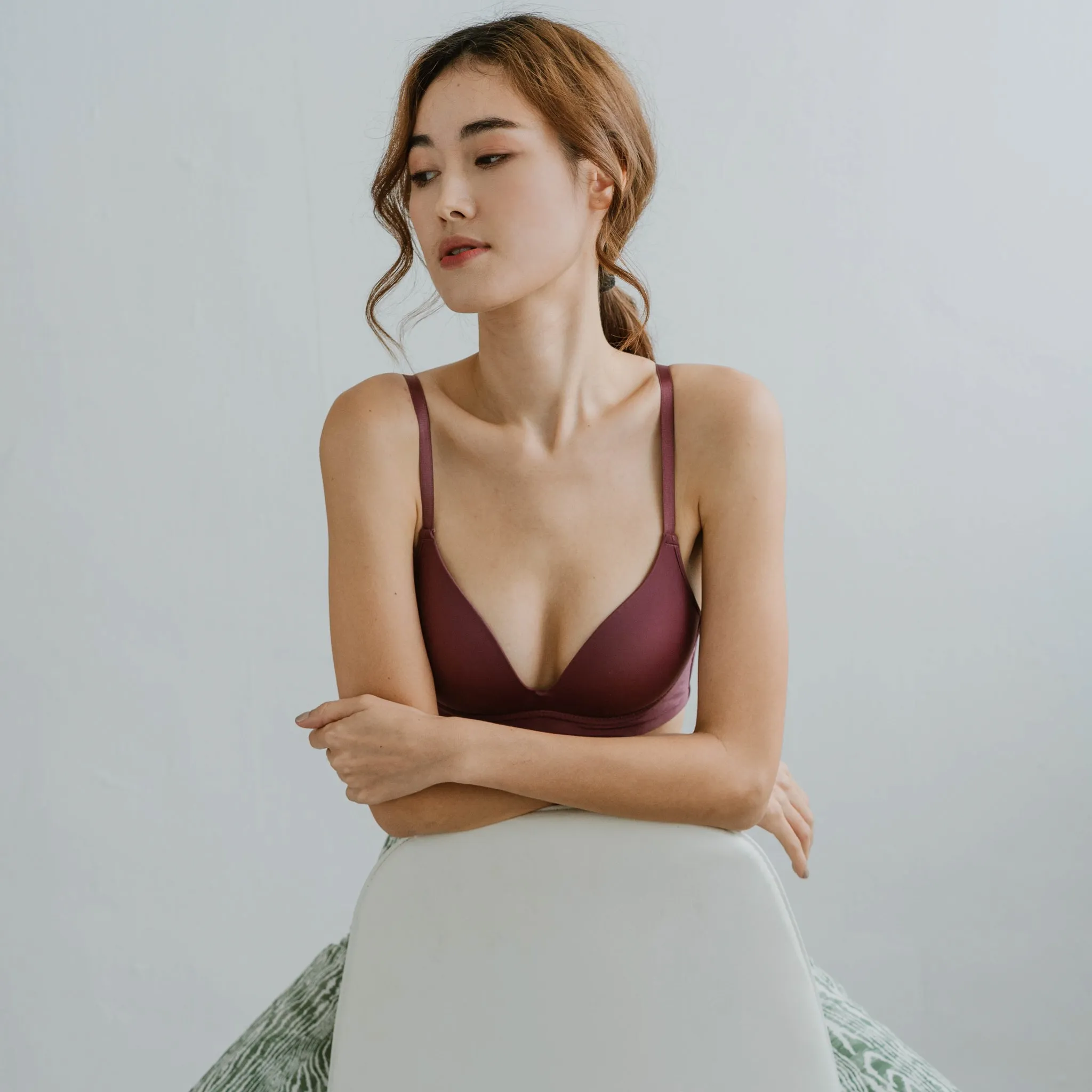 Everyday Carefree Midi Wireless T-Shirt Bra in Wine (Size XL Only)