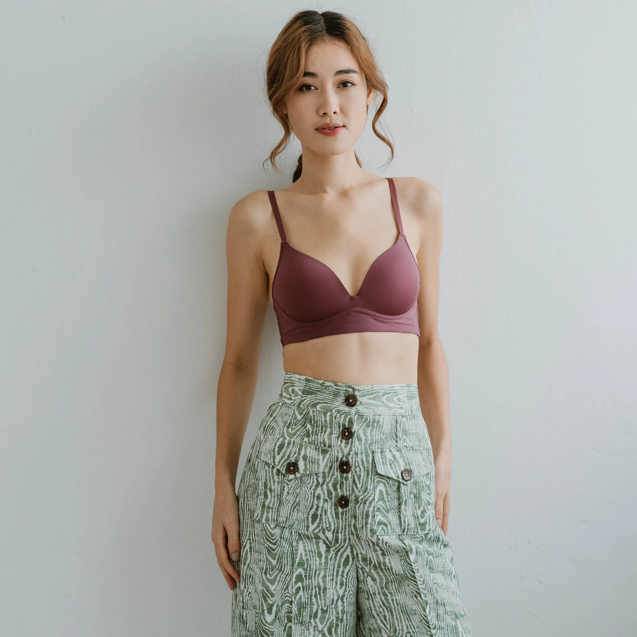 Everyday Carefree Midi Wireless T-Shirt Bra in Wine (Size XL Only)