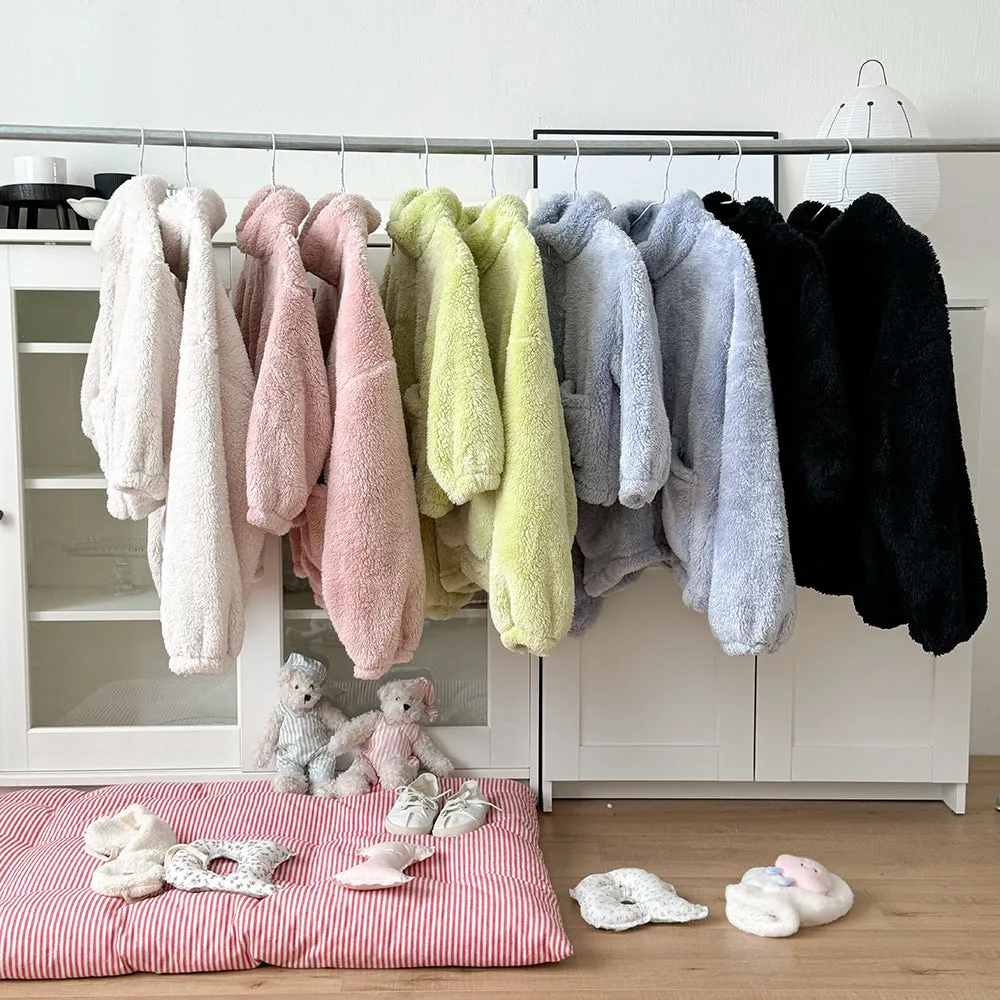 Family Matching Fleece Loungewear Sets  Cozy Two-Piece Pajamas for Mom and Kids