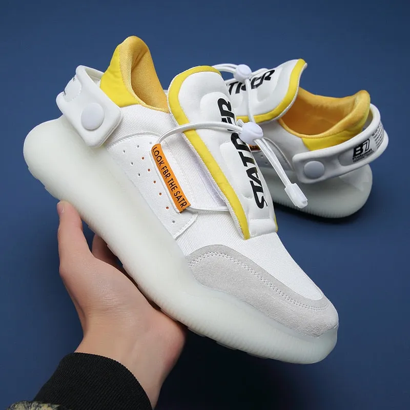 Fashion High Top Men Sneakers Loafers Men Platform White Chunky Sneakers Men Hip Hop Street Shoes Tenis Masculino