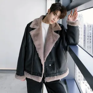 Faux Fur Leather Jacket