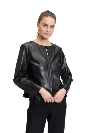 Faux Leather Blazer Jacket