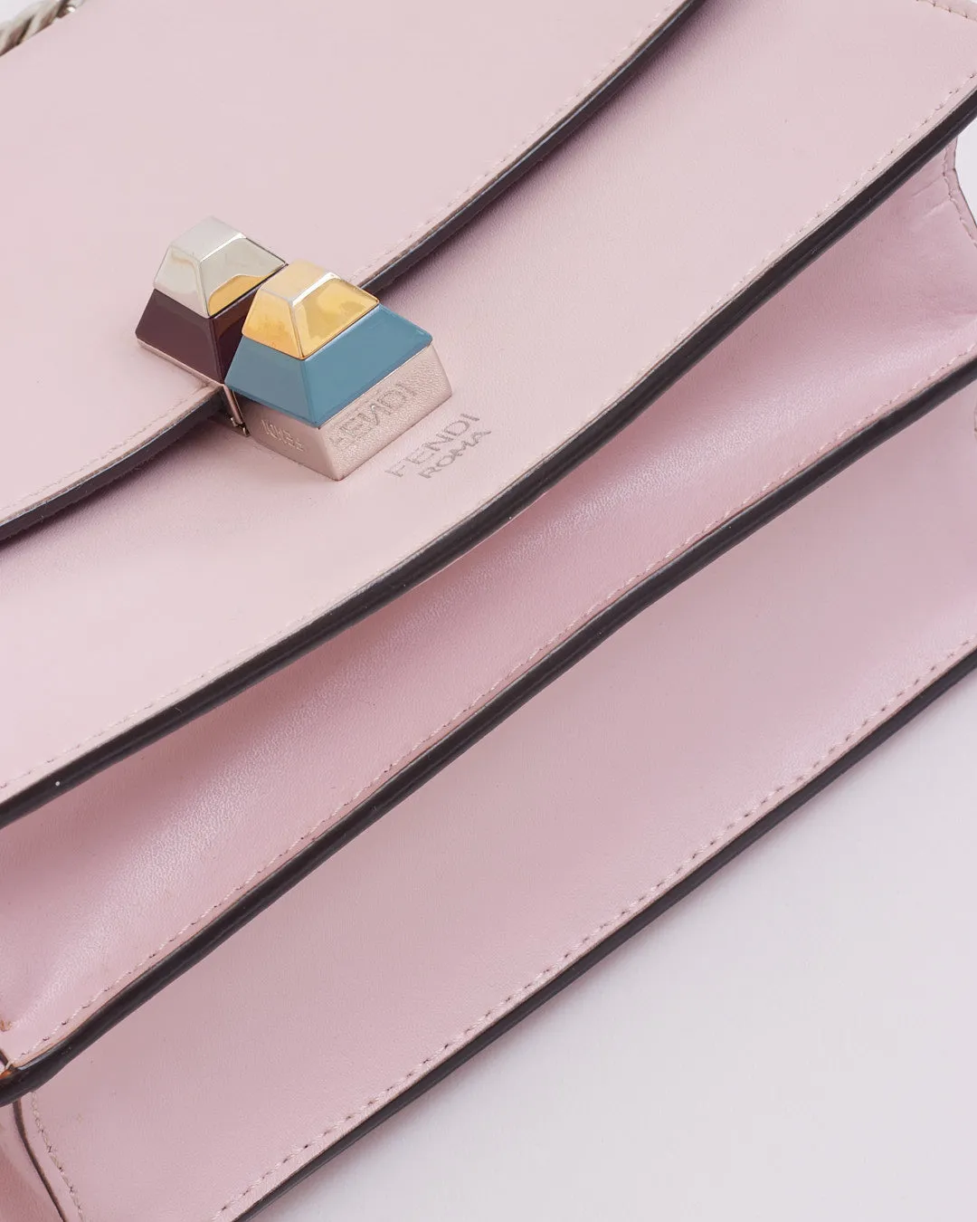 Fendi Pink Leather Kan I Flap Bag