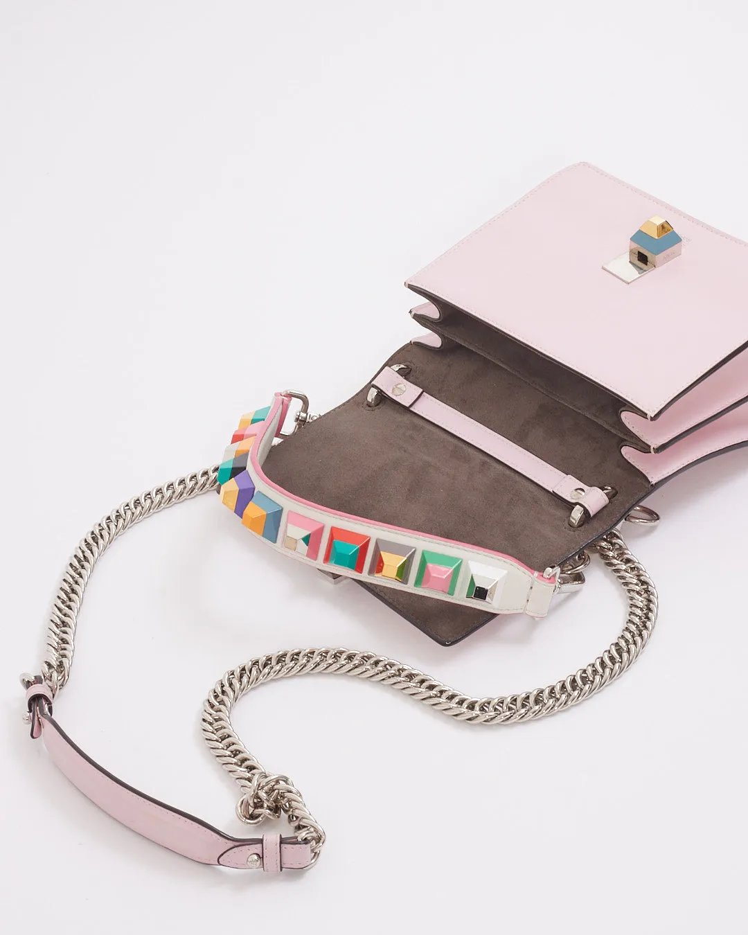 Fendi Pink Leather Kan I Flap Bag