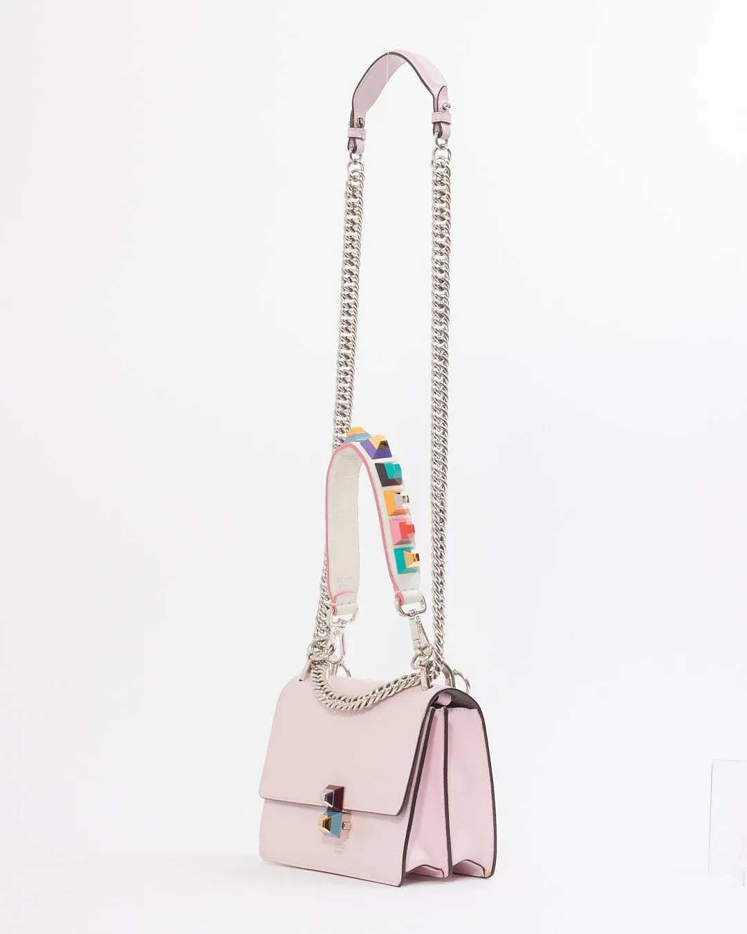 Fendi Pink Leather Kan I Flap Bag