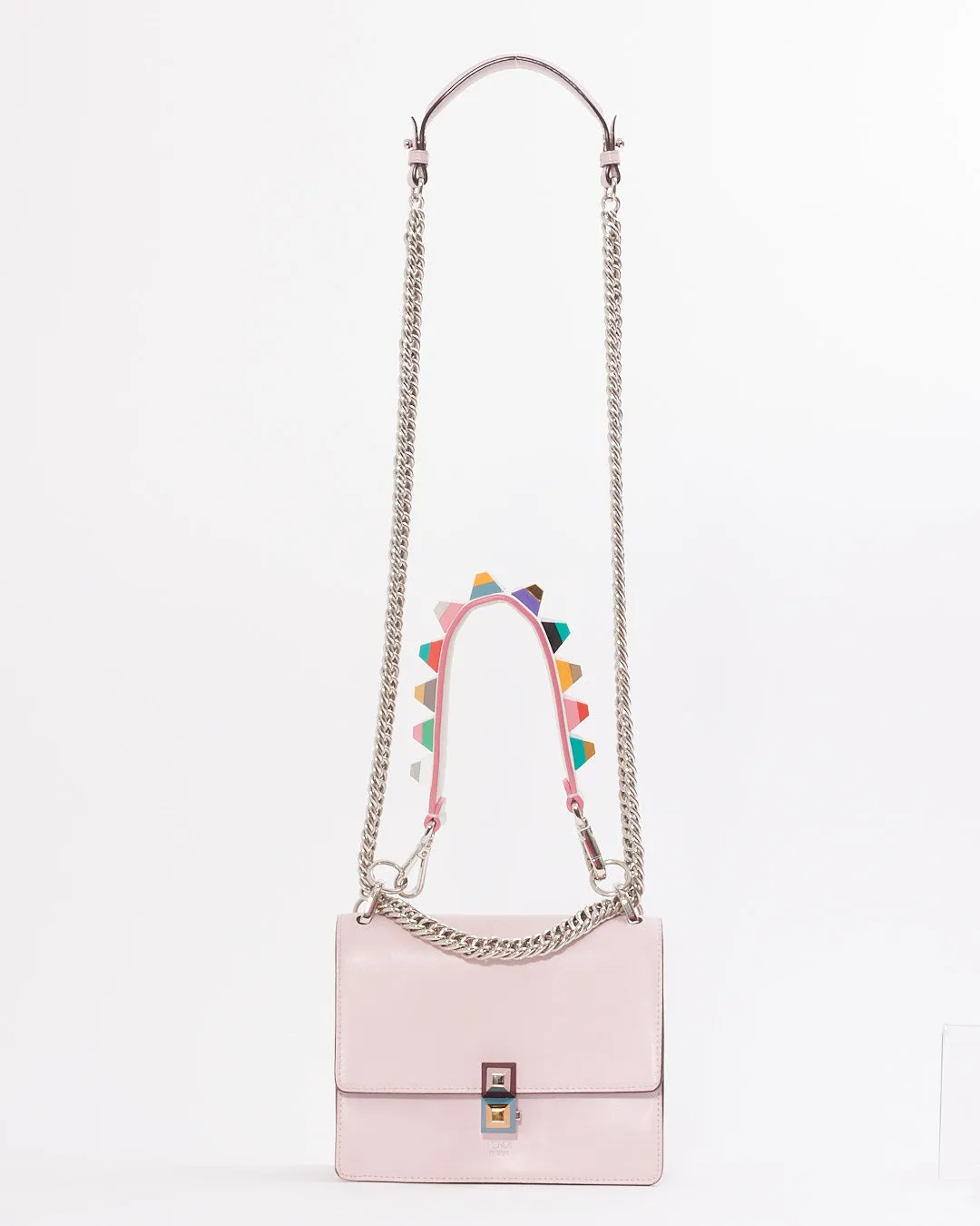Fendi Pink Leather Kan I Flap Bag