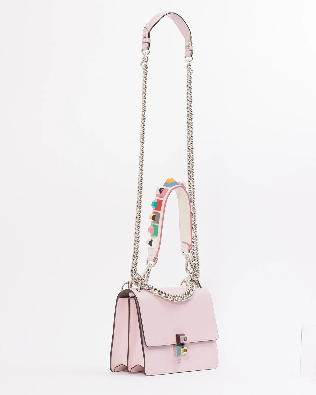 Fendi Pink Leather Kan I Flap Bag